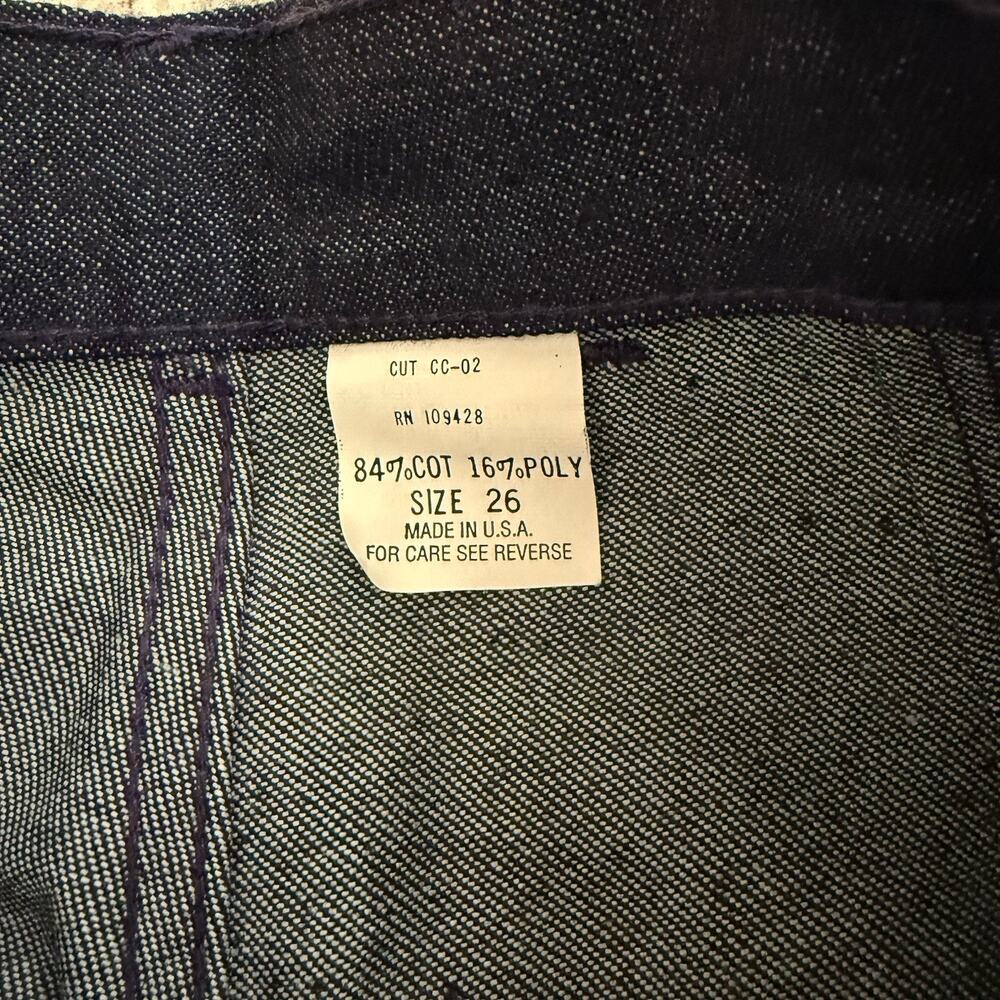 VTG 70s Carolina Classic Jeans 25x32 High Rise Indigo Wide Leg Flare USA Hippie - Picture 10 of 16